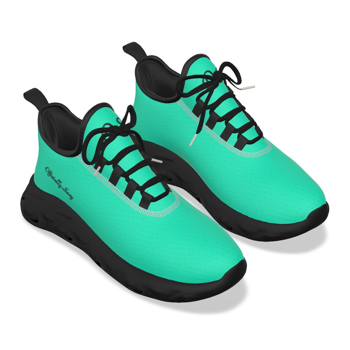 Officially Sexy Sea Green & Black Skyline Women's Light Sports Sneaker