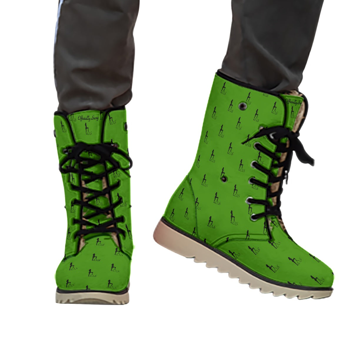 Officially Sexy Green Laser Collection Women's Plush Boots