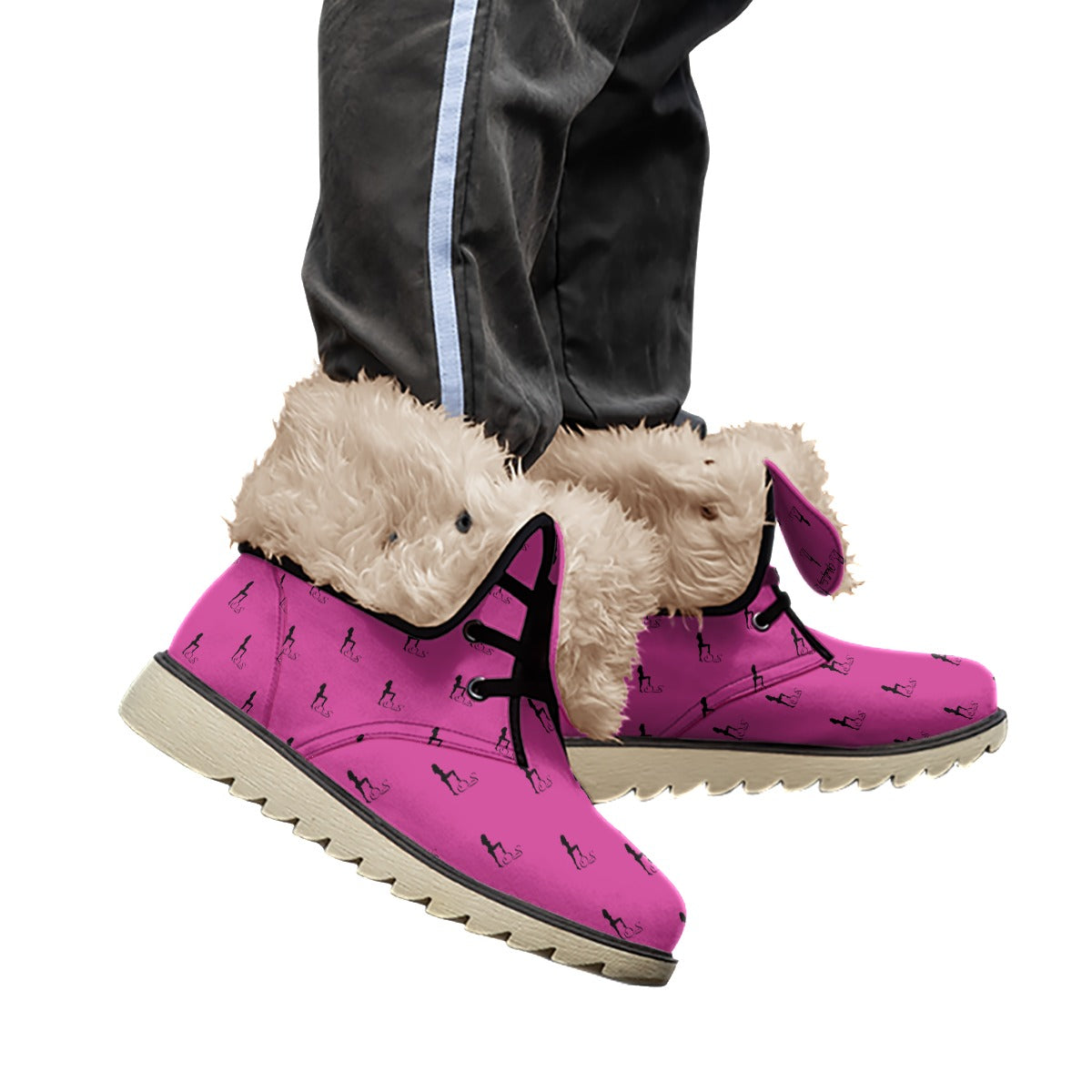 Officially Sexy Pink Laser Collection Women's Plush Boots