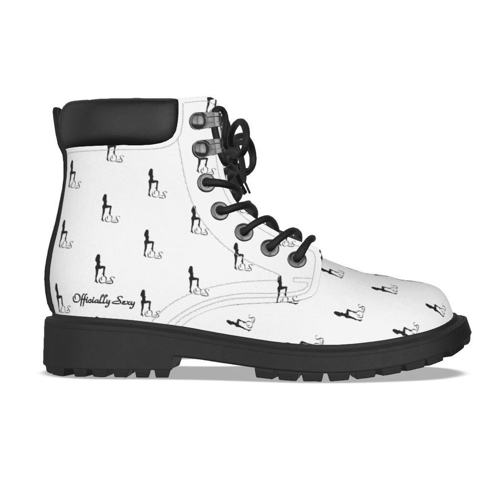 Officially Sexy White & Black Skyline Women's Short Boots