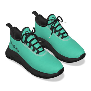 Officially Sexy Turquoise Green Women's Light Sports Shoes With Black Logos