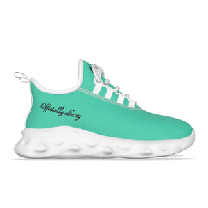 Officially Sexy Turquoise Green Women's Light Sports Shoes With Black Logos