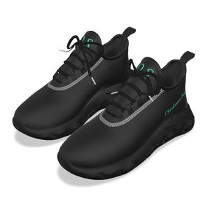 Oficialmente Sexy Black Women's Light Sports Shoes With Turquoise Green Logos