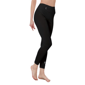👖 Officially Sexy Colors Collection Black With White Logo Women's High Waist Leggings Color #4A4A4A 👖