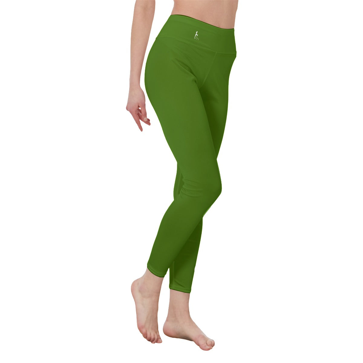 👖 Oficialmente Sexy Colors Collection Atlantis Green With White Logo Women's High Waist Leggings Color #417505 👖