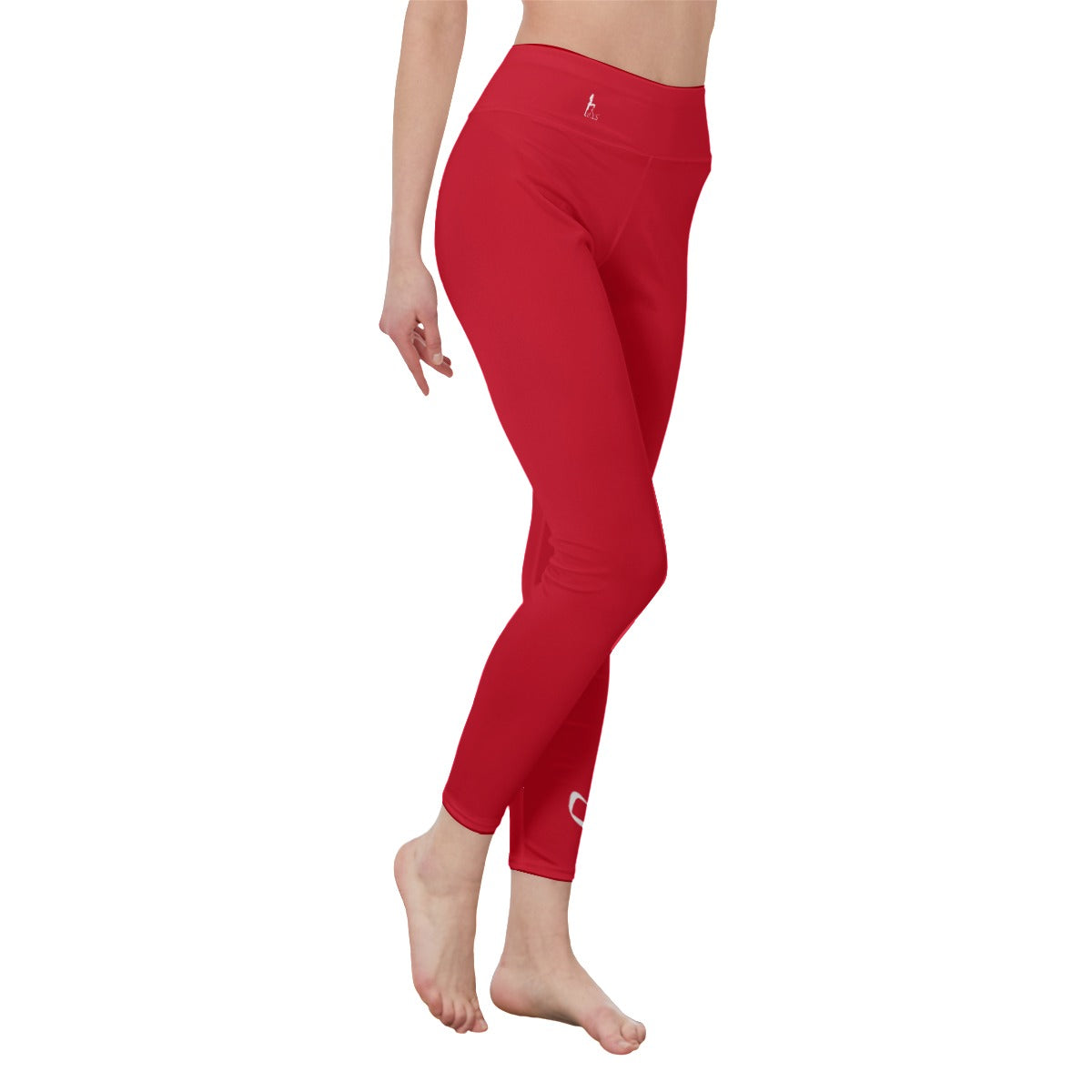 👖 Officially Sexy Colors Collection Venetian Red With White Logo Women's High Waist Leggings Color #D0021B 👖