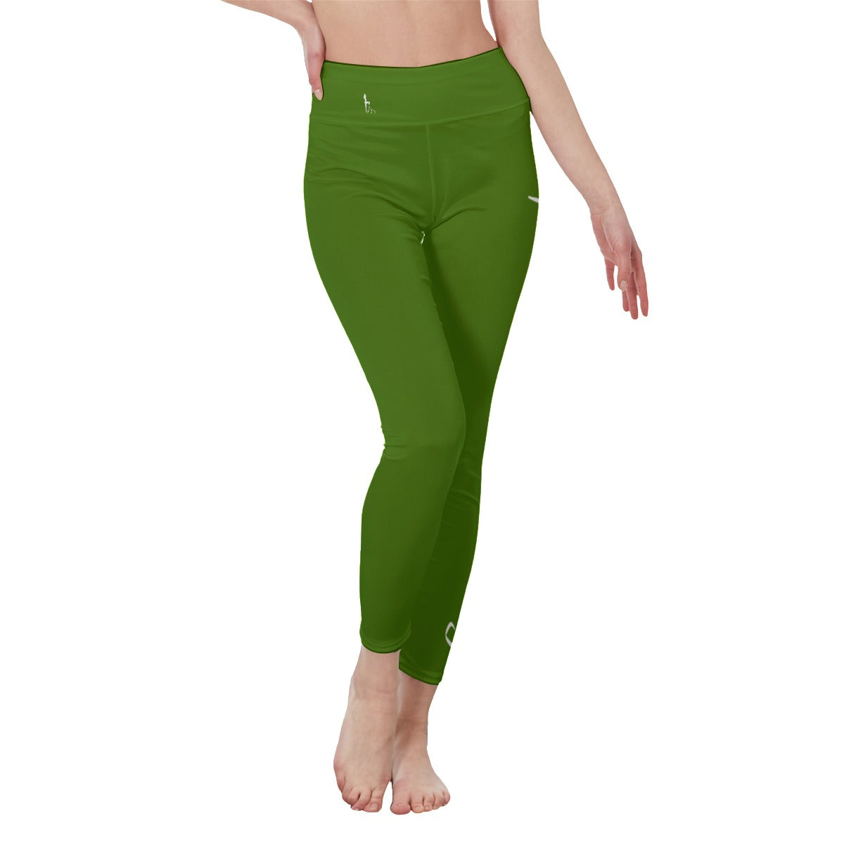 👖 Oficialmente Sexy Colors Collection Atlantis Green With White Logo Women's High Waist Leggings Color #417505 👖