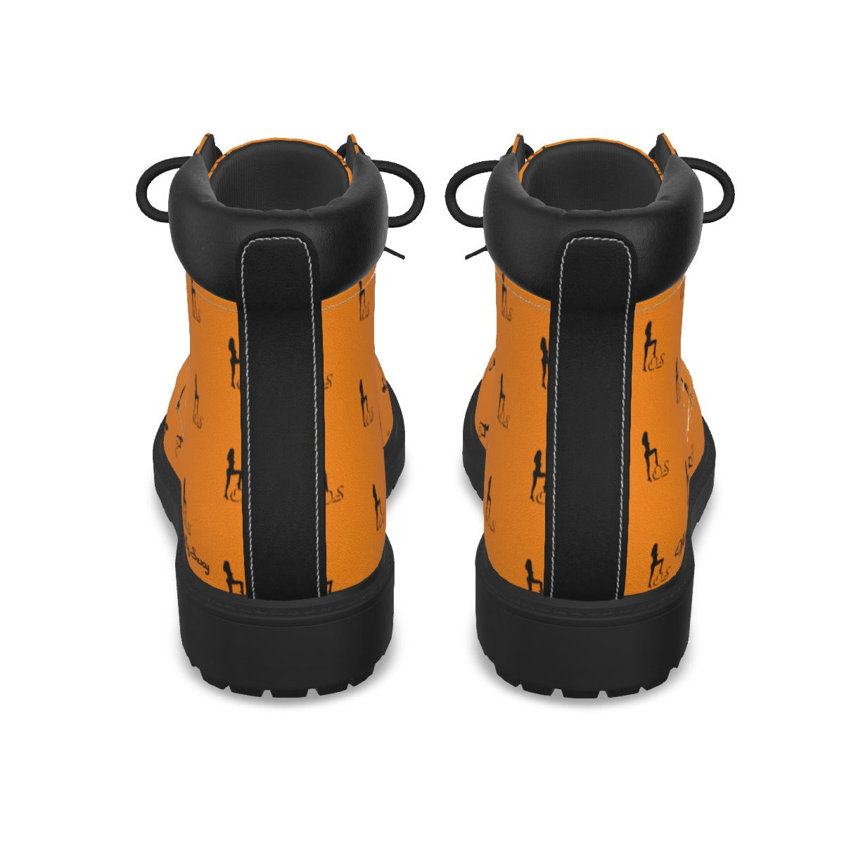 Officially Sexy Neon Orange & Black Skyline Women's Short Boots