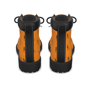 Officially Sexy Neon Orange & Black Skyline Women's Short Boots