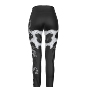 Officially Sexy Snow Leopard Print Collection Women's Black High Waist Thigh High Booty Popper Leggings 2 #2 (English) 3