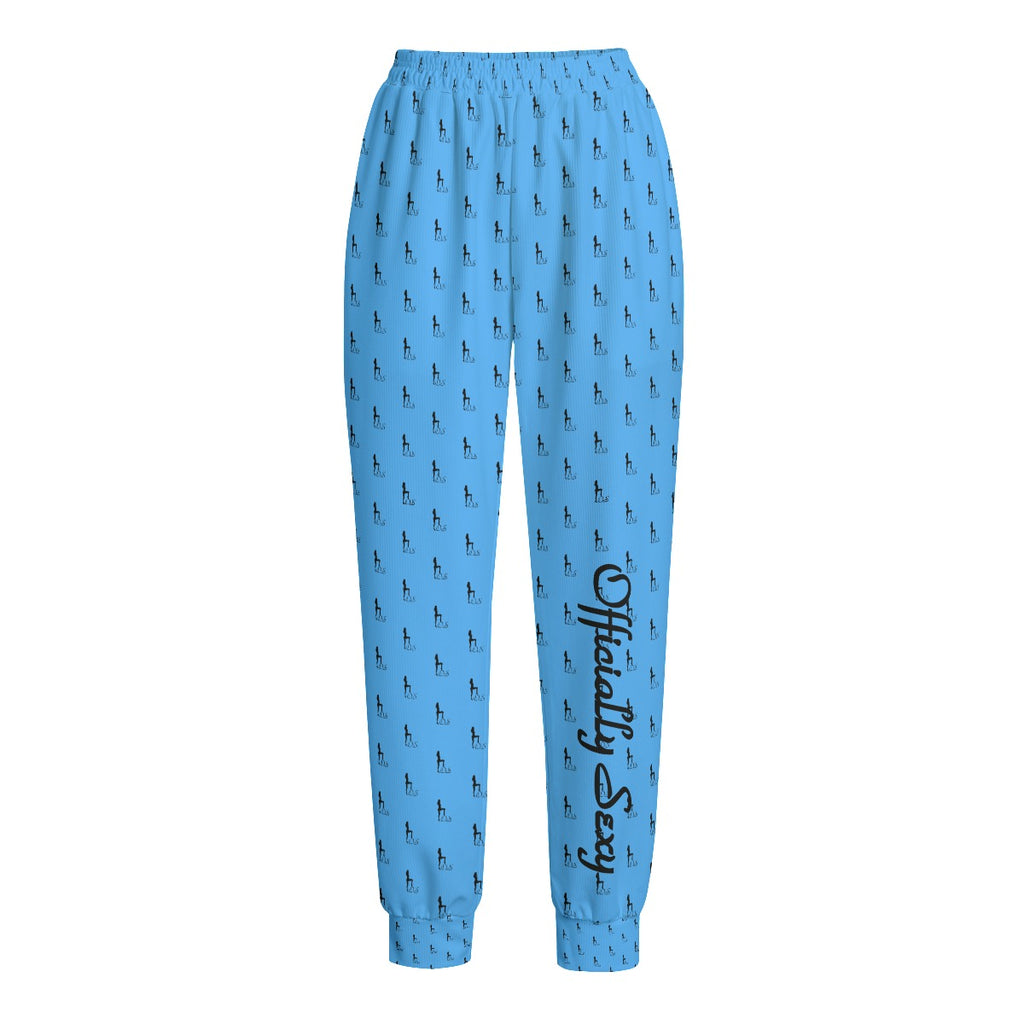 Officially Sexy Baby Blue Laser Collection Logo With Girl Women's Loose Casual Pants