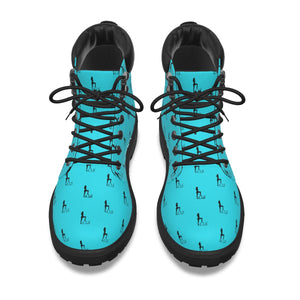 Officially Sexy Turquoise & Black Skyline Women's Short Boots