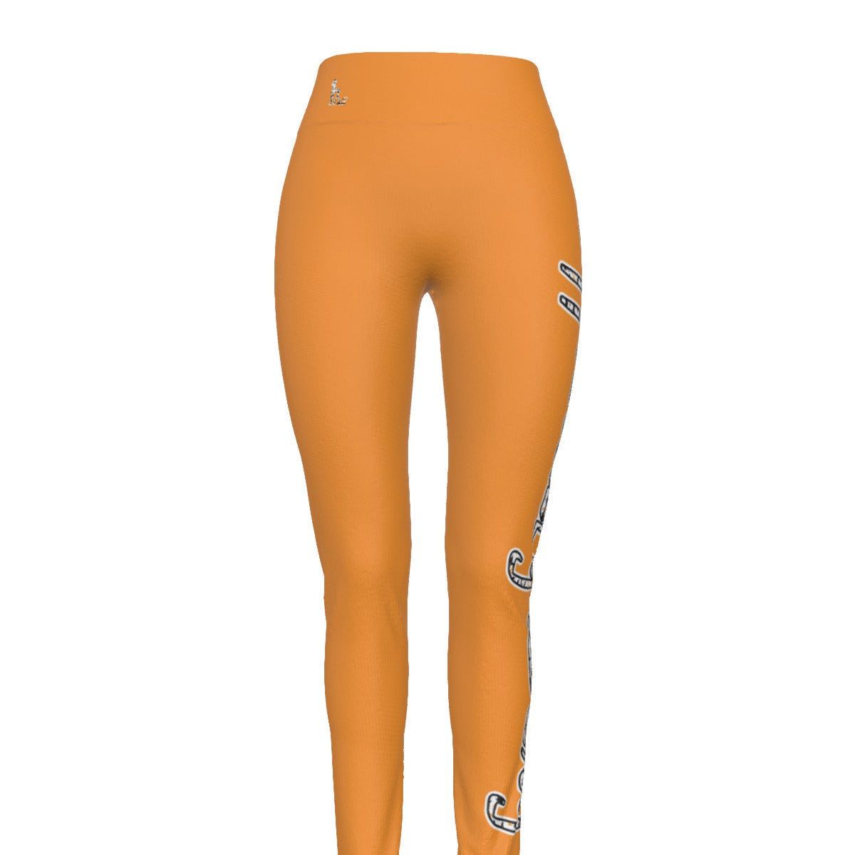 Officially Sexy Halloween Collection Black and Orange Bats Women's All Orange High Waist Leggings #2 English