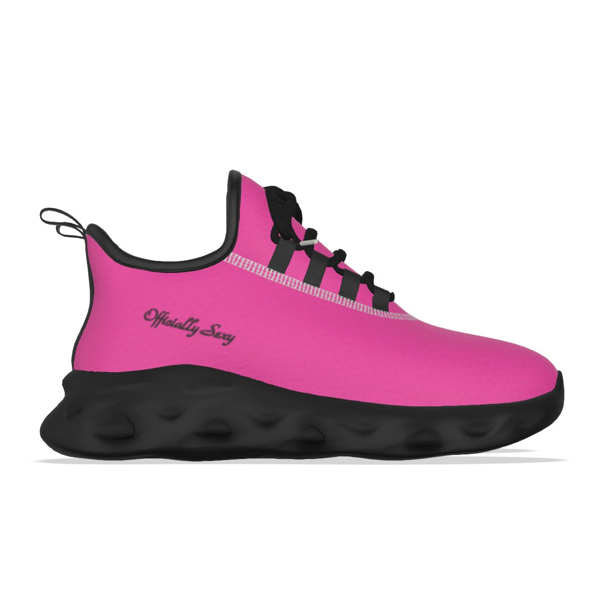 Officially Sexy Neon Pink & Black Skyline Women's Light Sports Sneaker