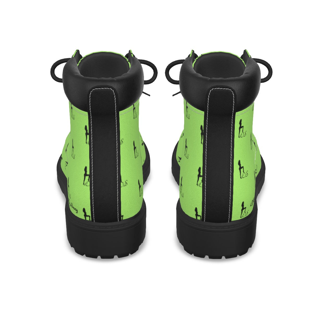 Officially Sexy Neon Green & Black Skyline Women's Short Boots
