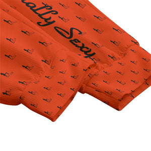 Officially Sexy Orange Laser Collection Logo With Girl Women's Loose Casual Pants