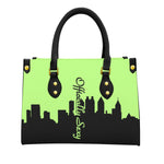 Officially Sexy Neon Green & Black Skyline Collection Women's Tote Bag