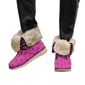 Officially Sexy Pink Laser Collection Women's Plush Boots