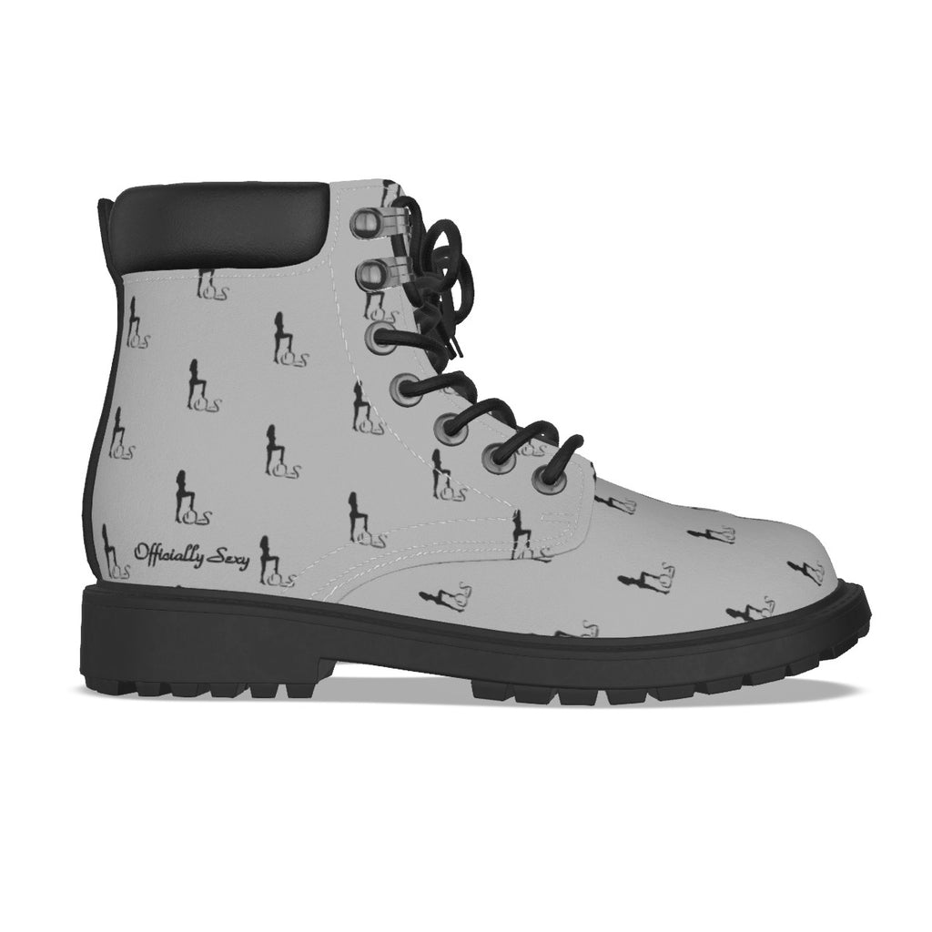 Officially Sexy Light Grey & Black Skyline Women's Short Boots