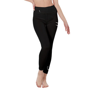 👖 Officially Sexy Colors Collection Black With White Logo Women's High Waist Leggings Color #4A4A4A 👖