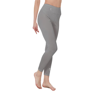 👖Officially Sexy Colors Collection Nobel Grey With White Logo Women's High Waist Leggings Color #9B9B9B 👖