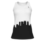 Officially Sexy White & Black Skyline Women's Racerback Tank Top