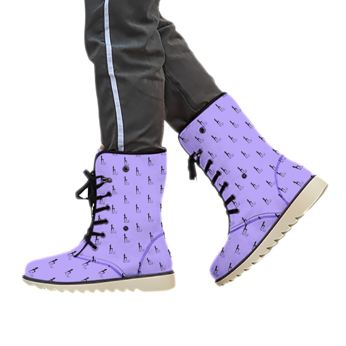 Officially Sexy Purple Laser Collection Logo With Girl Women's Plush Boots