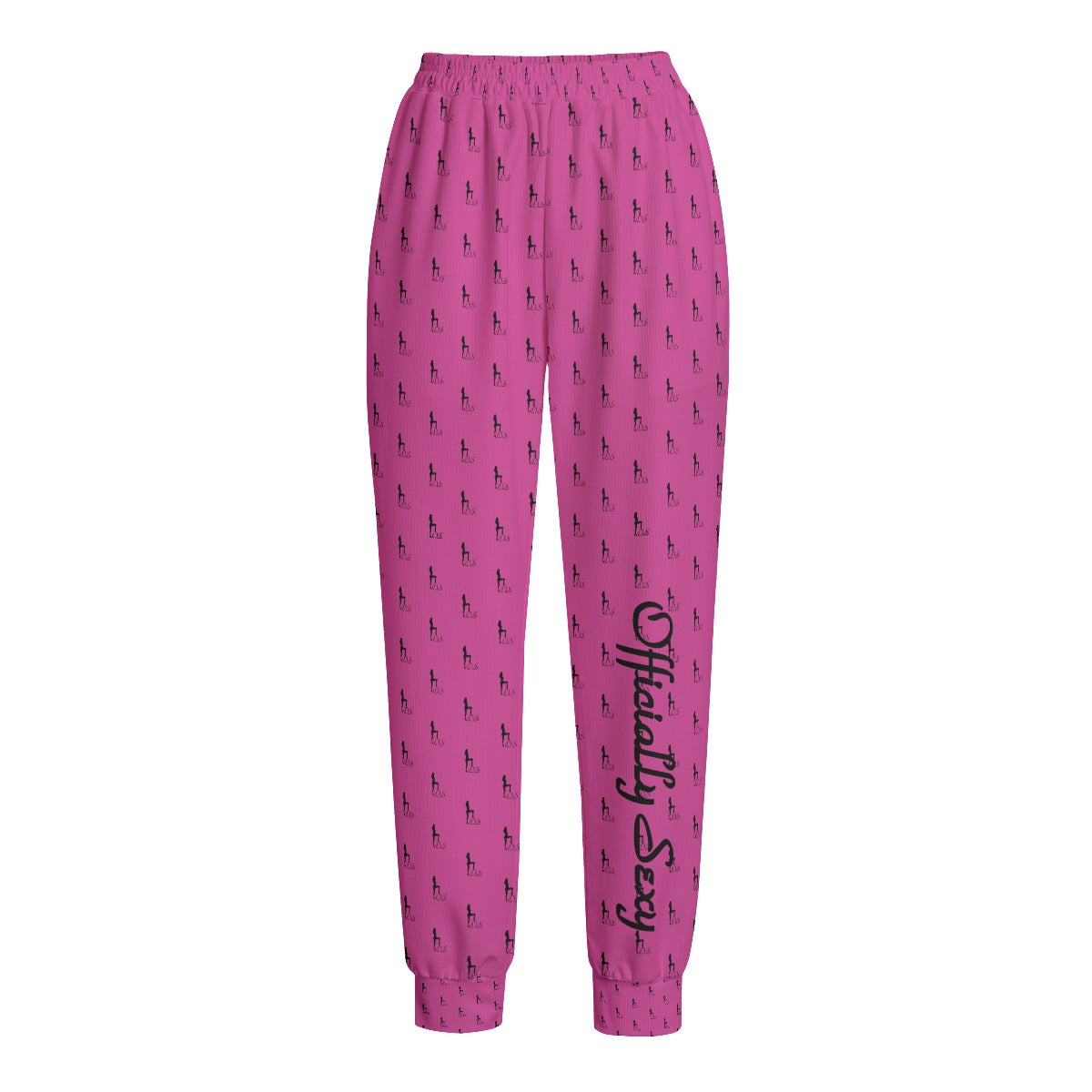 Officially Sexy Pink Laser Collection Logo With Girl Women's Loose Casual Pants