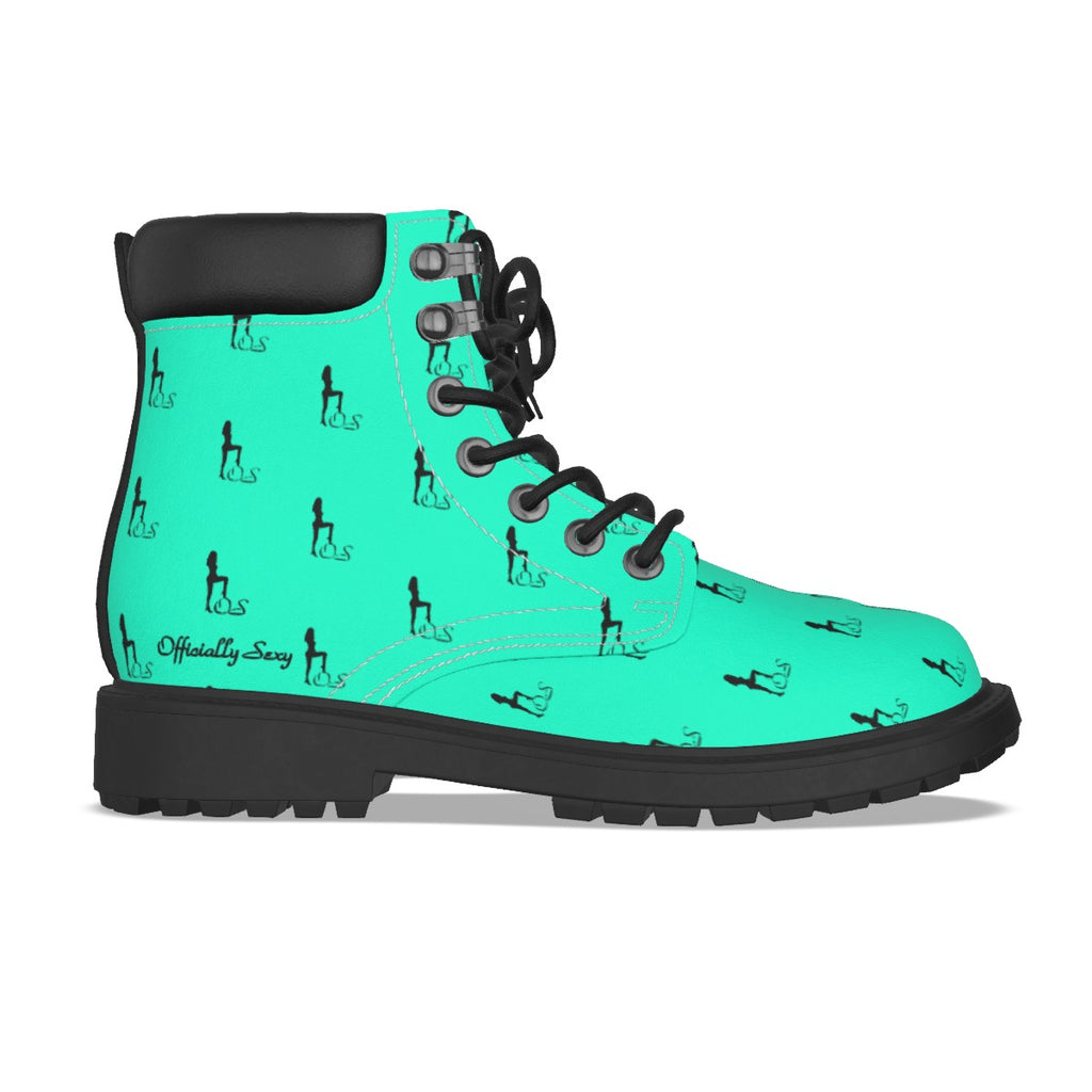 Officially Sexy Sea Green & Black Skyline Women's Short Boots