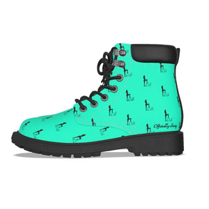 Officially Sexy Sea Green & Black Skyline Women's Short Boots