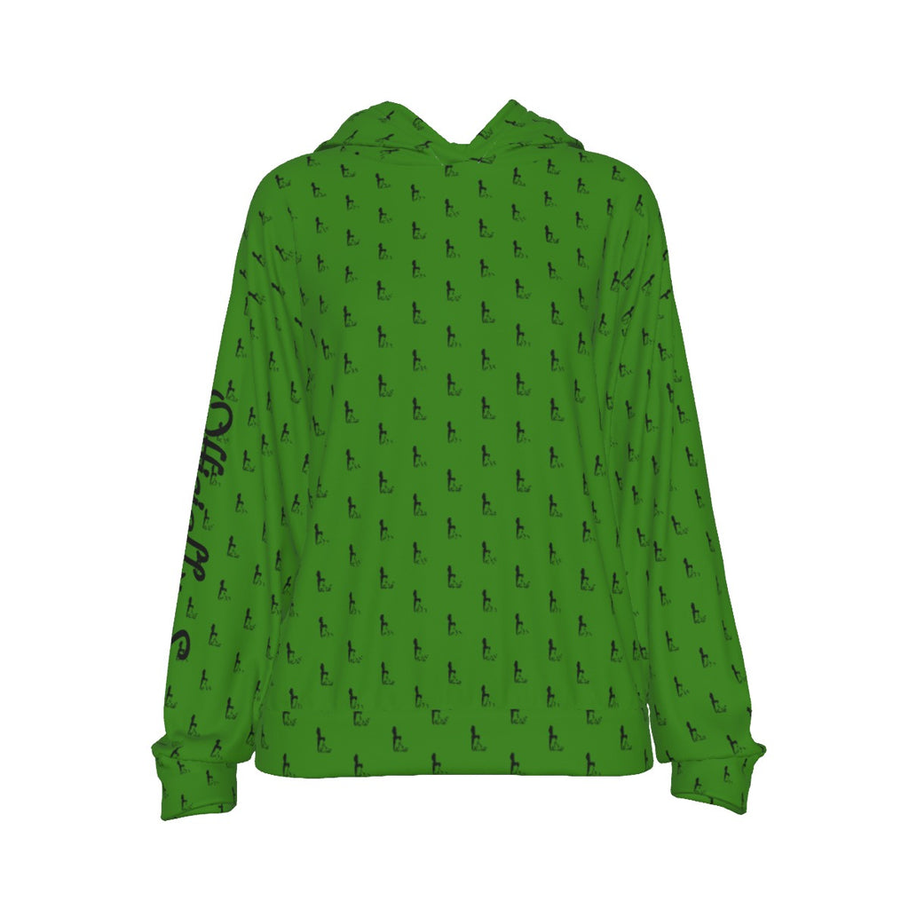 Officially Sexy Green Laser Collection Logo With Girl Women's Casual Hoodie