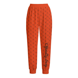 Officially Sexy Orange Laser Collection Logo With Girl Women's Loose Casual Pants