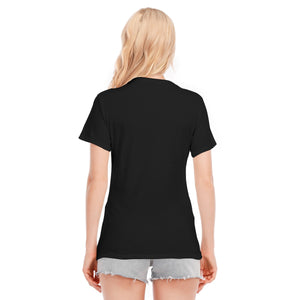 👚 Officially Sexy Colors Collection Black With White Logo Women's Round Neck T-Shirt | 190GSM Cotton Color #000000 👚