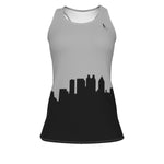 Officially Sexy Light Grey & Black Skyline Women's Racerback Tank Top