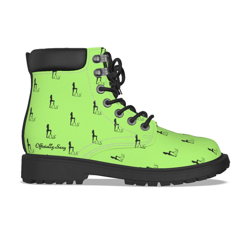 Officially Sexy Neon Green & Black Skyline Women's Short Boots