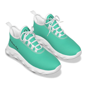 Oficialmente Sexy Turquoise Green Light Sports Shoes With Black Logos