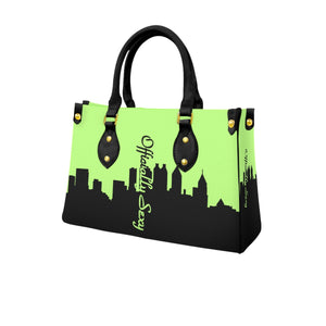Officially Sexy Neon Green & Black Skyline Collection Women's Tote Bag