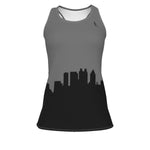 Officially Sexy Dark Grey & Black Skyline Women's Racerback Tank Top