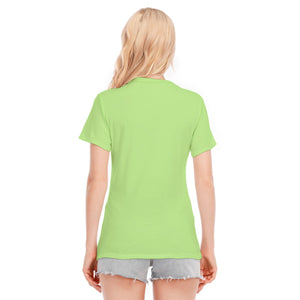 👚  Oficialmente Sexy Sulu Green With White Logo Women's Round Neck T-Shirt | 190GSM Cotton Color #B8E98 👚