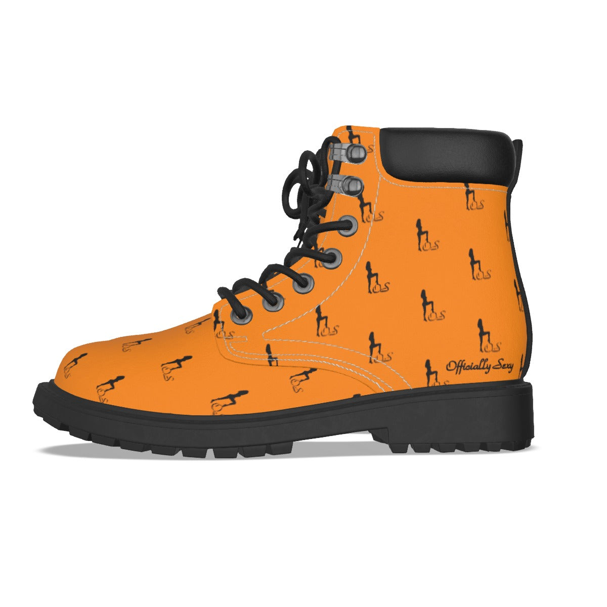 Officially Sexy Neon Orange & Black Skyline Women's Short Boots