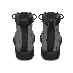 Officially Sexy Dark Grey & Black Skyline Women's Short Boots