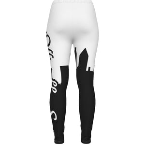 Officially Sexy White & Black Skyline Collection Ripped Leggings