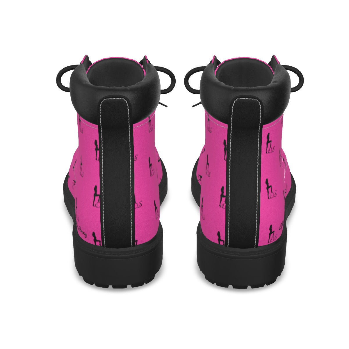 Officially Sexy Neon Pink & Black Skyline Women's Short Boots