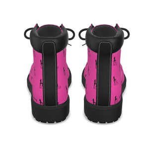 Officially Sexy Neon Pink & Black Skyline Women's Short Boots