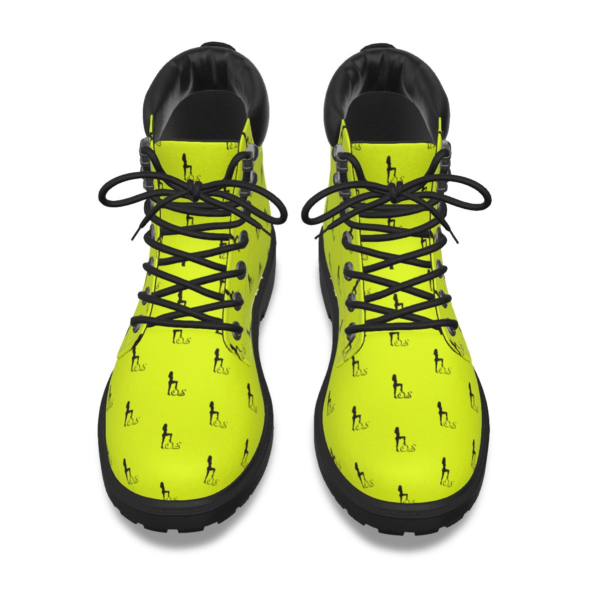 Officially Sexy Neon Yellow & Black Skyline Women's Short Boots