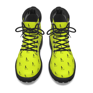 Officially Sexy Neon Yellow & Black Skyline Women's Short Boots