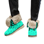 Officially Sexy Sea Green & Black Skyline Collection Plush Boots