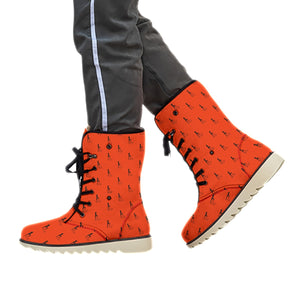 Officially Sexy Orange Laser Collection Logo With Girl Plush Boots