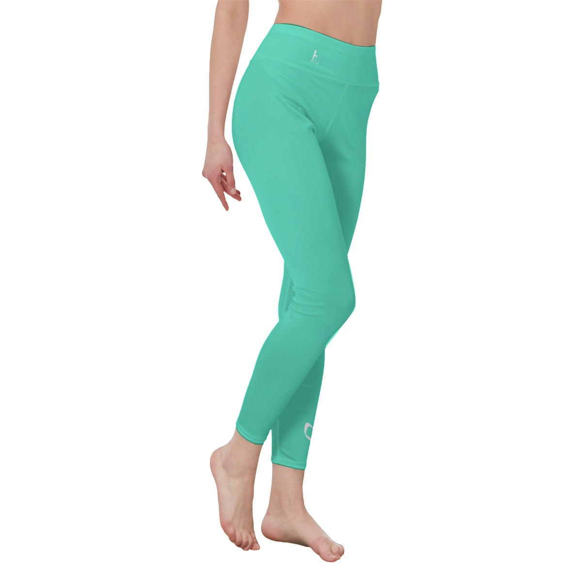 👖 Officially Sexy Colors Collection Turquoise Green With White Logo Women's High Waist Leggings Color #50E3C2 👖