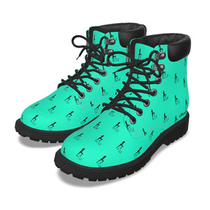 Officially Sexy Sea Green & Black Skyline Women's Short Boots